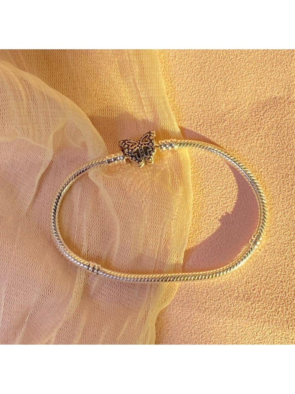 Pandora Butterfly Snake Chain Bracelet     NEW